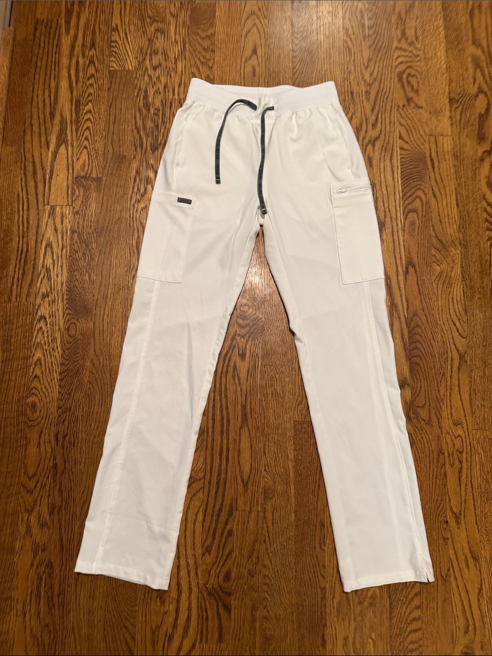Landau White Forward Stretch Straight Leg Scrub Pants size XS